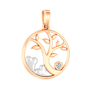 Подвеска из красного золота с фианитом (арт. 440584)