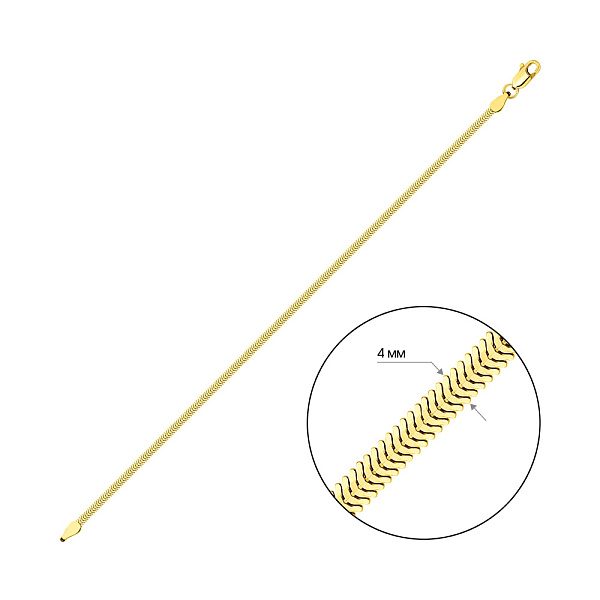 Серебряный браслет с желтым родированием (арт. 0314205жп) – изображение 2