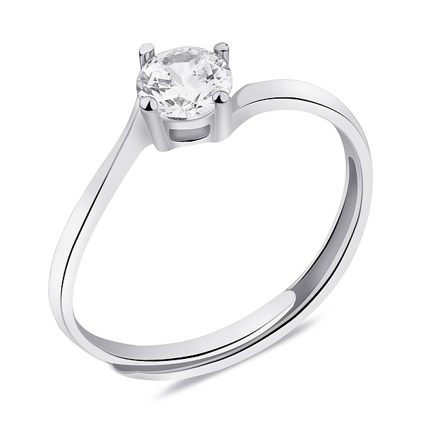 Срібна безрозмірна каблучка з фіанітом (арт. 7501/6254) – зображення 1