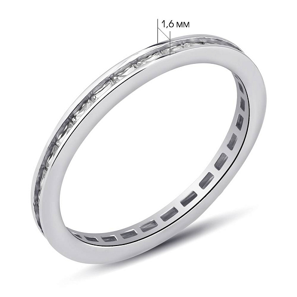 Серебряное кольцо с дорожкой из фианитов (арт. 7501/8117) – изображение 2