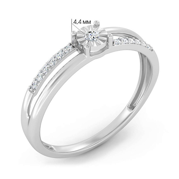 Золотое кольцо с бриллиантами (арт. К011732005б) – изображение 2