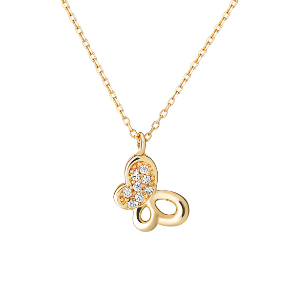 Золотое колье «Бабочка» с фианитами (арт. 350573ж) – изображение 1