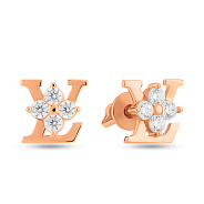 Золоті сережки-пусети з фіанітами (арт. 120995Д)