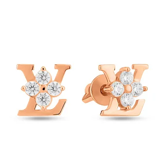 Золоті сережки-пусети з фіанітами (арт. 120995Д)