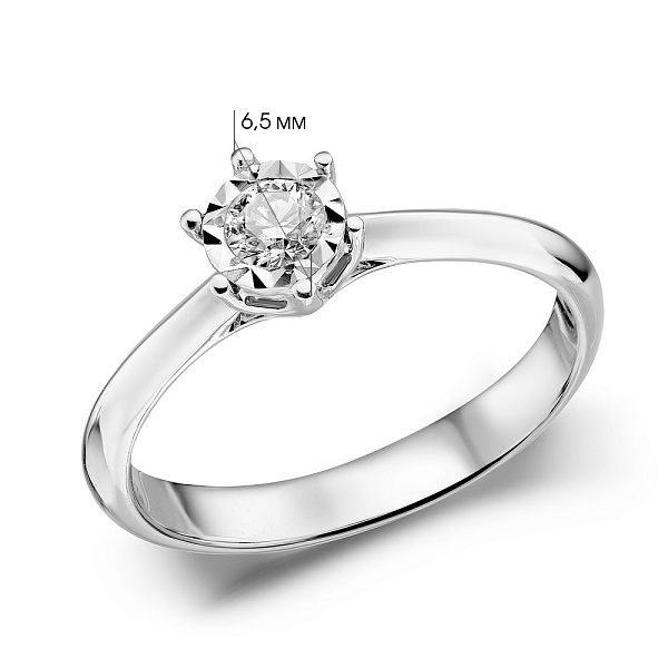 Помолвочное кольцо из золота с бриллиантом (арт. К341408015б) – изображение 5