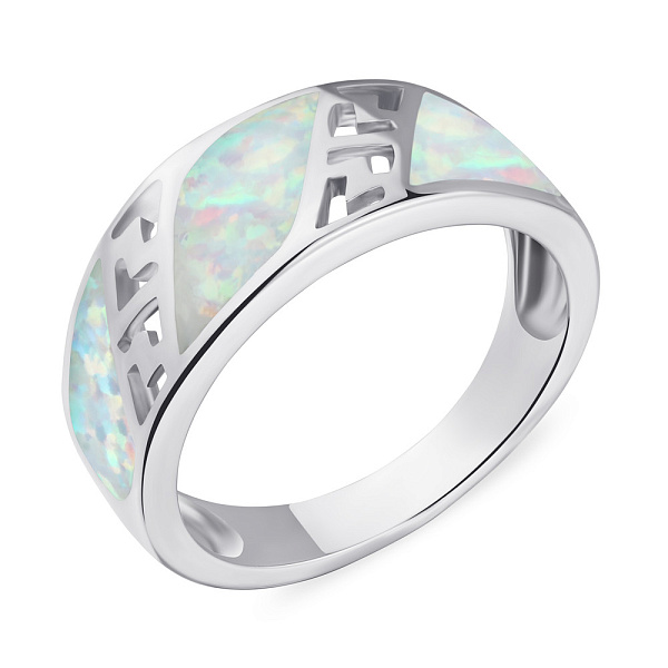 Кольцо из серебра с опалом (арт. 7501/4787Поб) – изображение 1