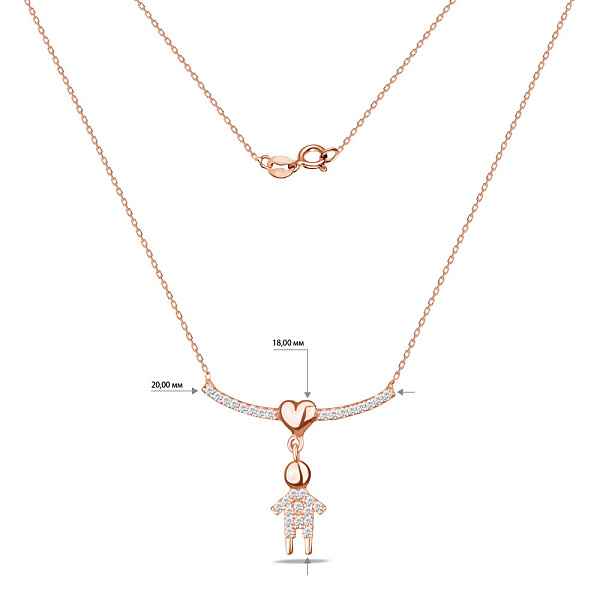 Золотое колье с фианитами (арт. 351167) – изображение 3