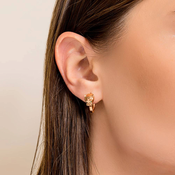 Золоті сережки Пантери з фіанітами (арт. 1091455з) – зображення 2