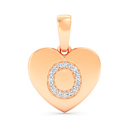 Золотая подвеска Буква О с фианитами (арт. 440983)