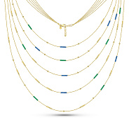 Фото Золотое многослойное колье Francelli (арт. 352580жзс)