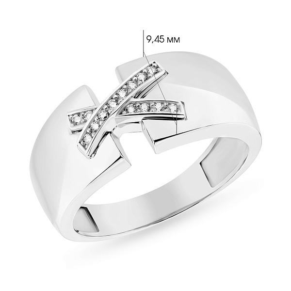Кольцо из белого золота с фианитами (арт. 150676б) – изображение 5