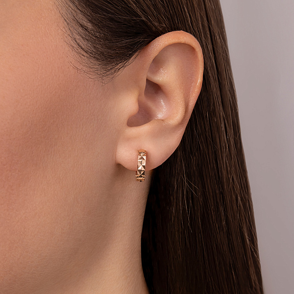 Серьги из красного золота без камней (арт. 1101050) – изображение 2