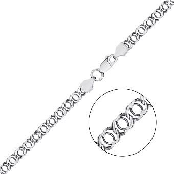 Фото Серебряная цепь плетения Арабский бисмарк (арт. 7908/1044-ч)