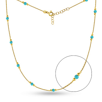 Золотое колье с бирюзой (арт. 352610жБ)