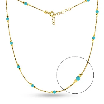 Золоте кольє з бірюзою (арт. 352610жБ)