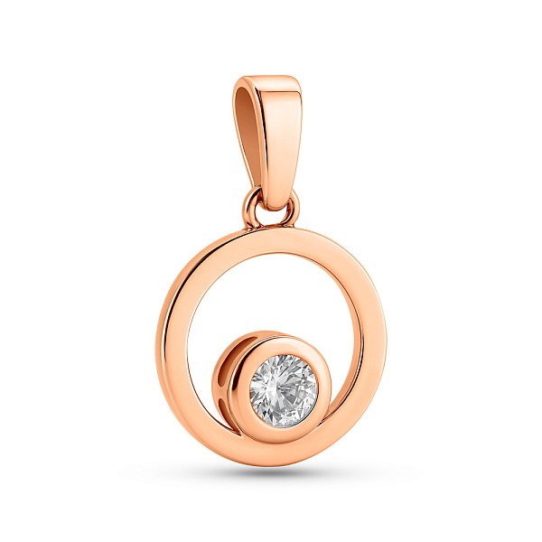 Золотая подвеска с фианитом (арт. 440432) – изображение 1