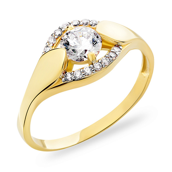 Золота каблучка з фіанітами (арт. 140644ж) – зображення 1