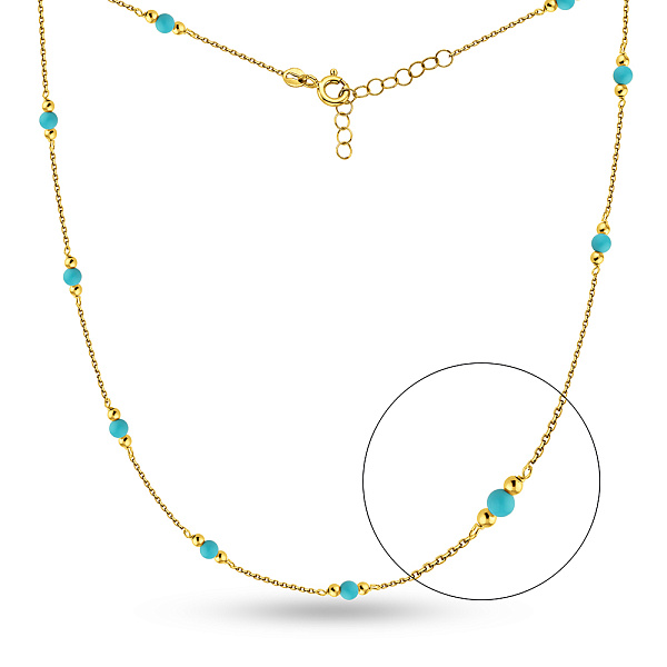 Золоте кольє з бірюзою (арт. 352610жБ) – зображення 1