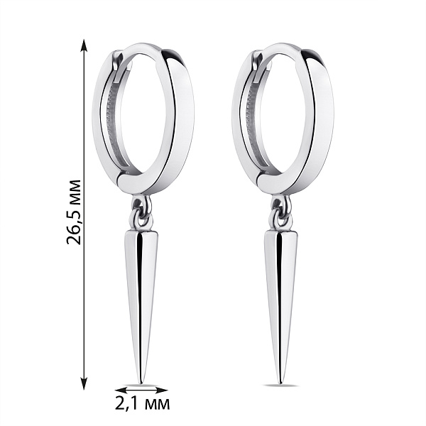 Серьги из серебра с подвесками (арт. 7502/20284р) – изображение 2