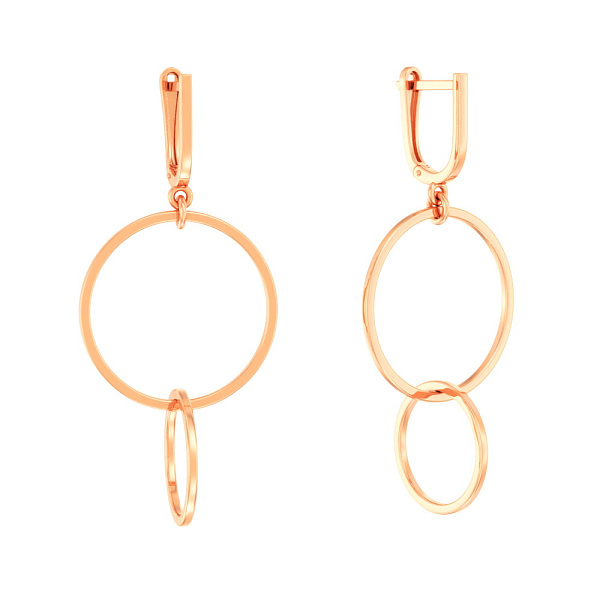 Длинные золотые серьги с подвесками (арт. 110681) – изображение 1