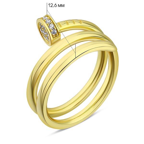 Серебряное кольцо Гвоздь з фианитами (арт. 7501/6899ж) – изображение 2