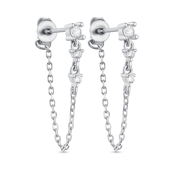 Серьги из серебра с фианитами (арт. 7518/6341) – изображение 1