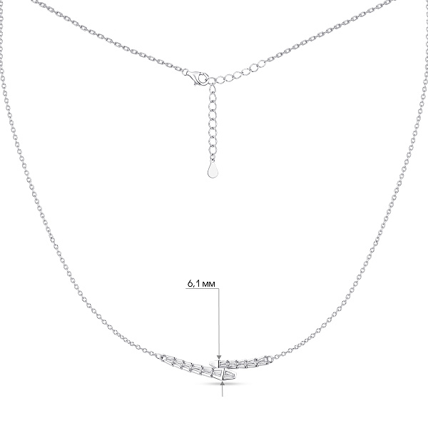 Серебряное колье с подвеской змея с фианитами (арт. 7507/2468) – изображение 3