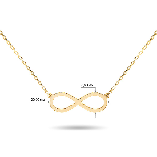 Золоте кольє «Нескінченність» в жовтому кольорі металу (арт. 351044ж) – зображення 3