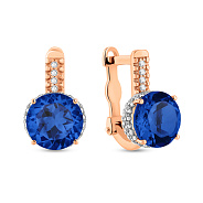 Серьги из красного золота с кварцем и фианитами (арт. 111100ПСс)