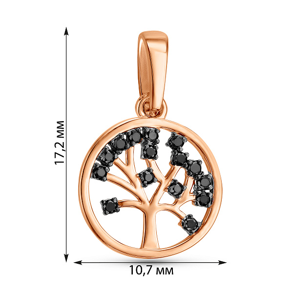 Подвеска из красного золота  Дерево жизни с бриллиантами (арт. П011372010ч) – изображение 5