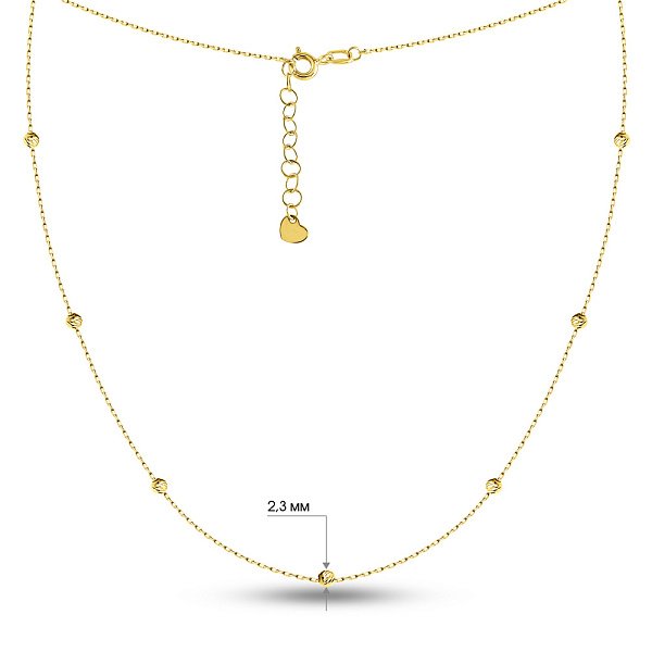 Золоте кольє з кульками (арт. 360178ж) – зображення 3