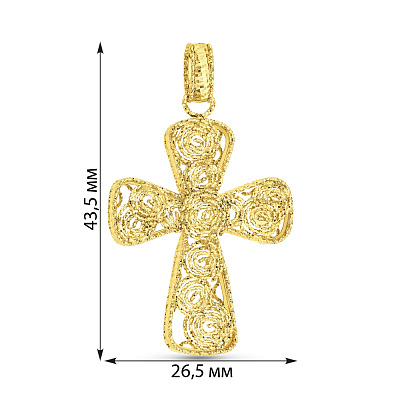 Хрестик Francelli з жовтого  золота (арт. 424848ж)