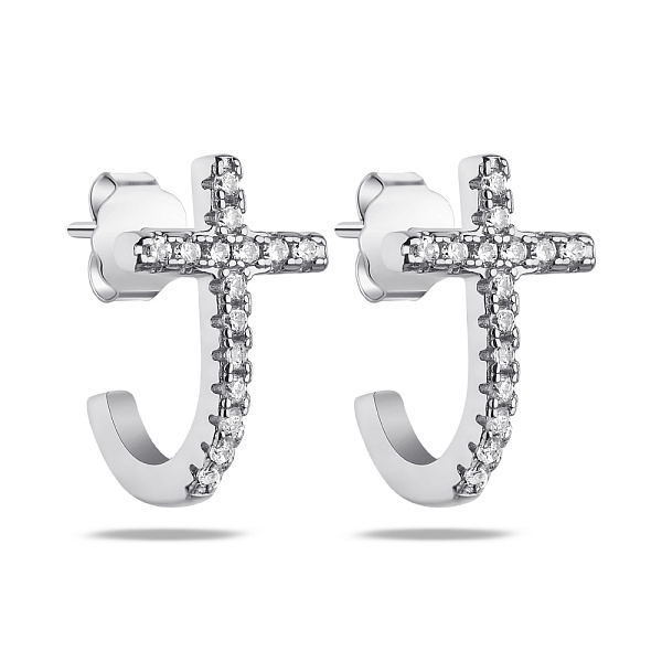 Серьги из серебра с фианитами (арт. 7518/6320) – изображение 1