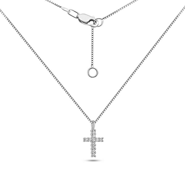 Кольє з білого золота з діамантами (арт. Ц011280010б/2) – зображення 2