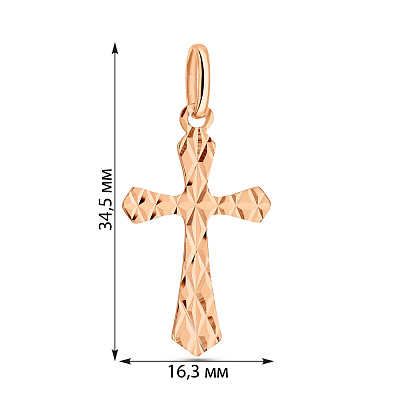 Крестик из красного золота  (арт. 424866)