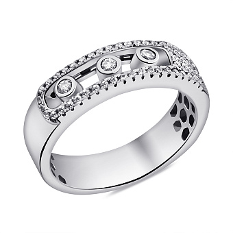 Кольцо из серебра с россыпью фианитов (арт. 7501/5403)
