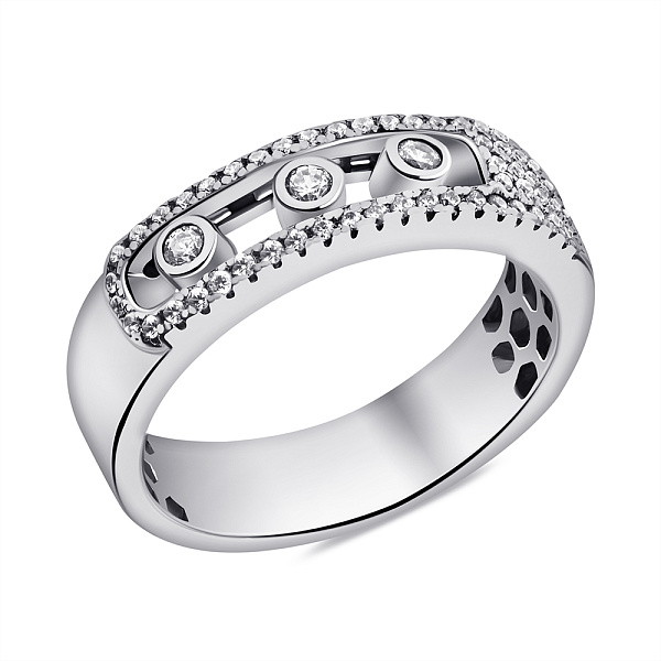 Кольцо из серебра с россыпью фианитов (арт. 7501/5403) – изображение 1