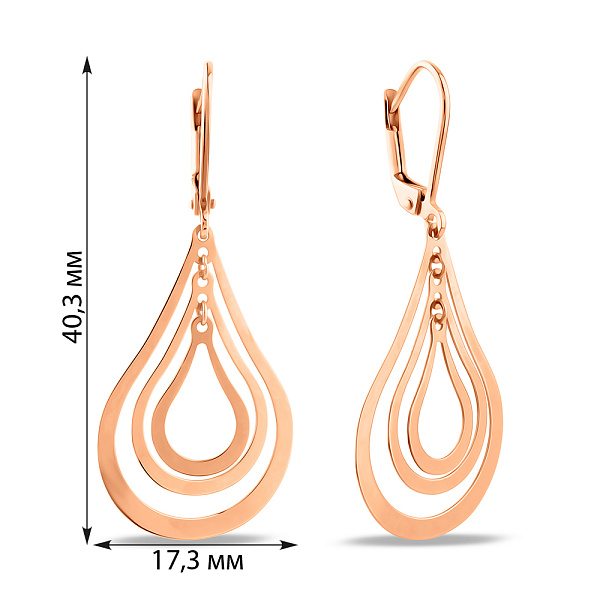 Сережки з червоного золота (арт. 109332) – зображення 4