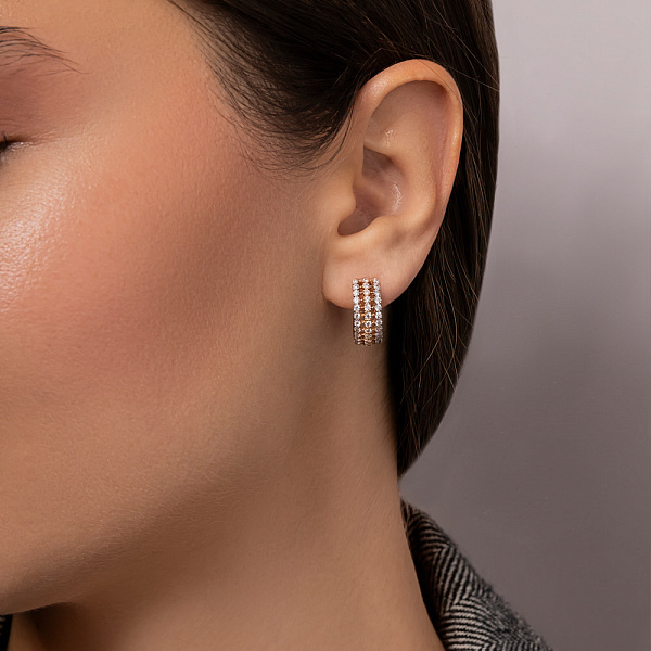 Золоті сережки з фіанітами (арт. 110125) – зображення 3