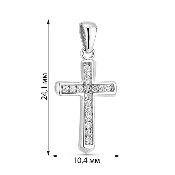 Серебряный нательный крестик с фианитами (арт. 7503/4765) – изображение 2