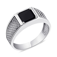 Фото Срібна печатка з оніксом (арт. 7906/1356чо)