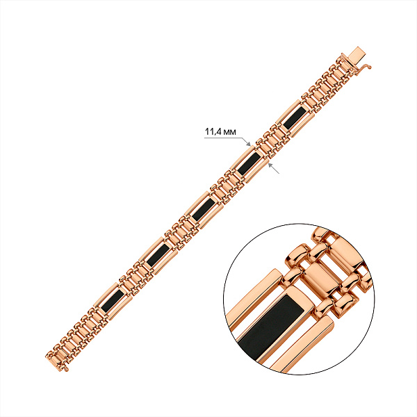 Золотий браслет з оніксом (арт. 3261318о) – зображення 4