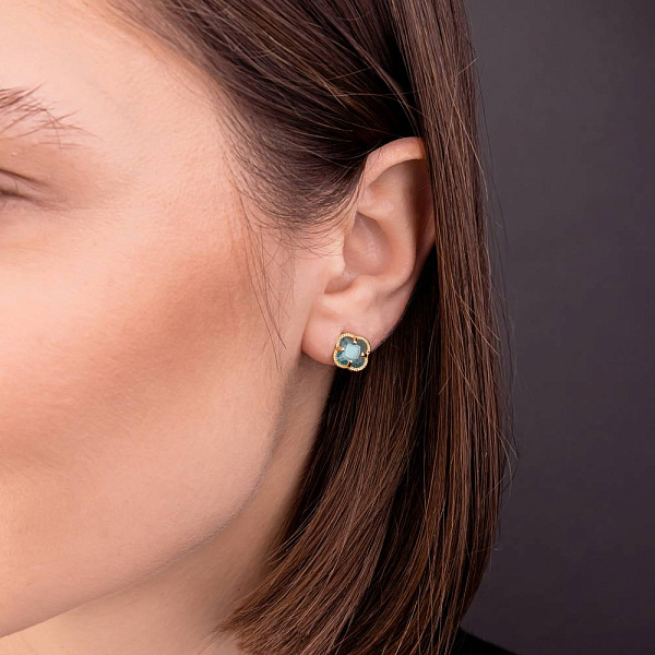 Серьги из желтого золота (арт. 1091277жз) – изображение 2