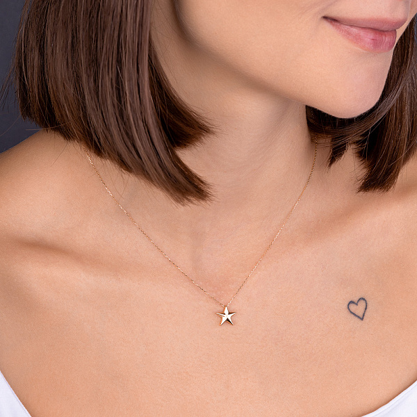 Колье "Звезда" из желтого золота (арт. 352255ж) – изображение 3