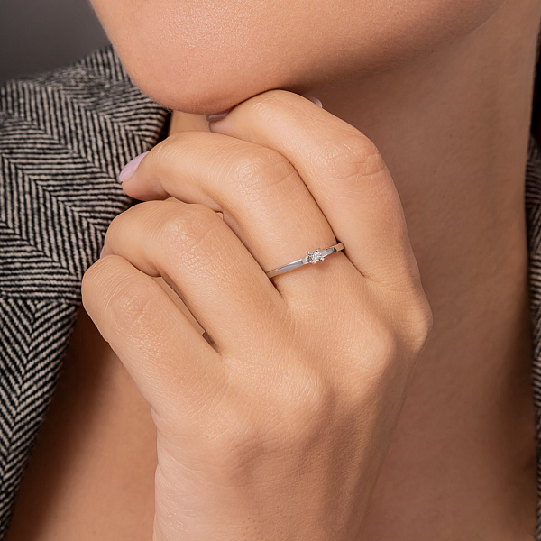 Золота каблучка з діамантом (арт. К011754б) – зображення 2