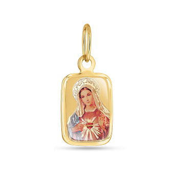 Фото Ладанка из золота Дева Мария с эмалью (арт. 422245жМ)