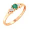 Золотое кольцо с бриллиантами и изумрудом (арт. К011063и) – изображение 1