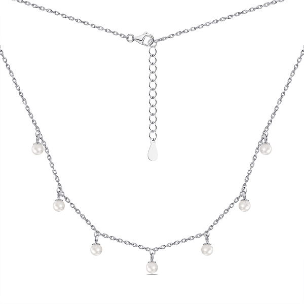 Серебряное колье с жемчугом (арт. 7507/1762жб) – изображение 2