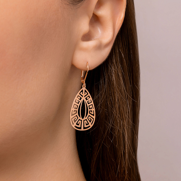 Золотые серьги-подвески Олимпия (арт. 109325) – изображение 2