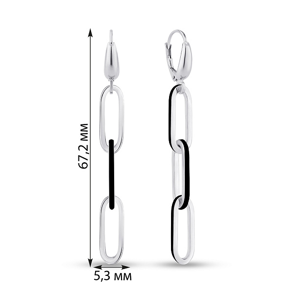 Сережки з білого золота (арт. 1091608/2беч) – зображення 3